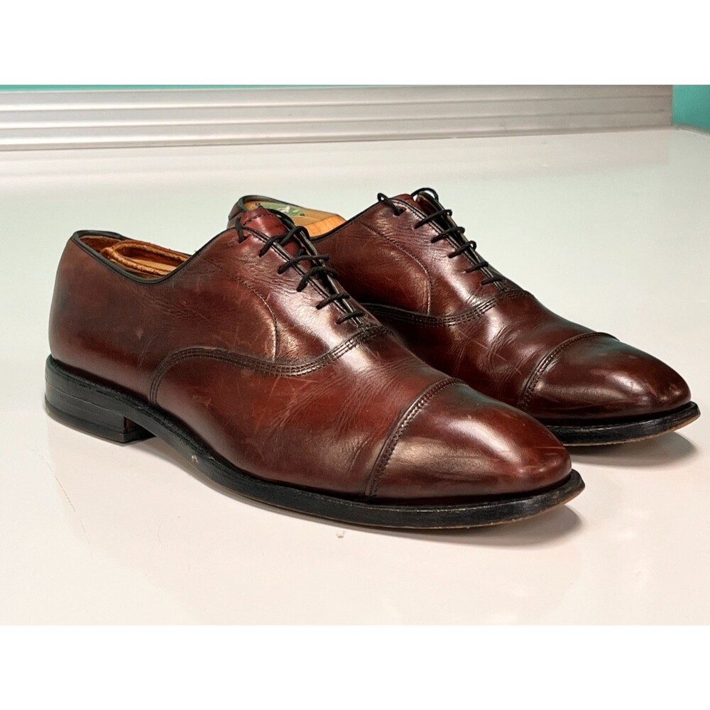 Allen Edmonds Park Avenue Brown Leather Cap-Toe Oxford Dress Shoes 11B 1USA